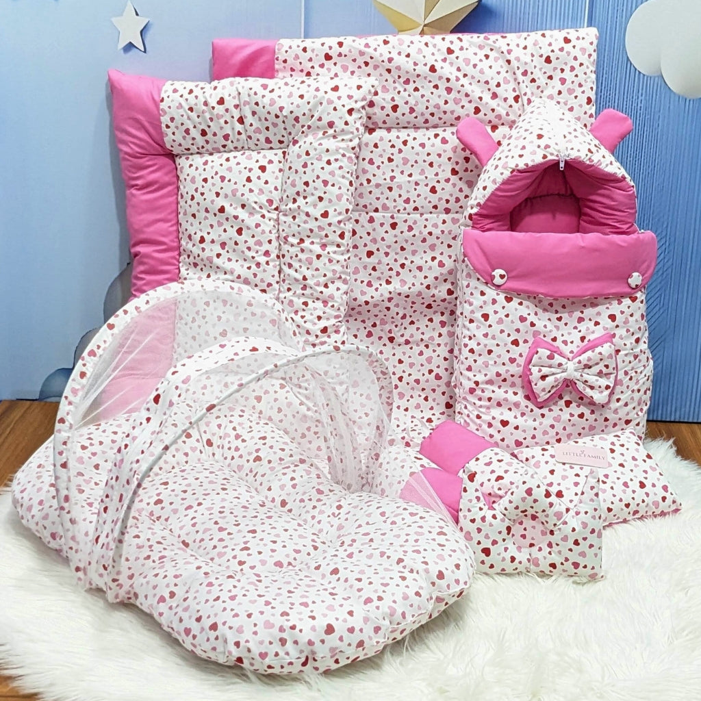 Pink Heart Bedding Set - 8 Pieces (Large)