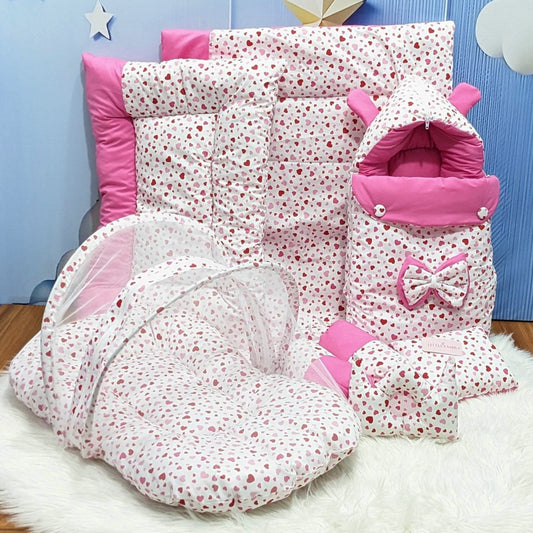 Pink Heart Bedding Set - 8 Pieces (Large)