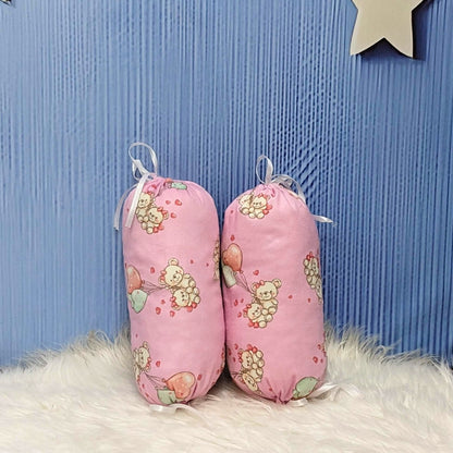 Premium Velvet Teddy Love Bedding Set - 8 Pieces (Pink) | Large