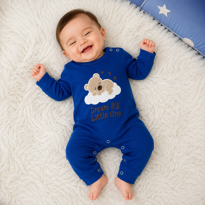 Premium Baby Full Body Romper - Little Bear Theme | Blue