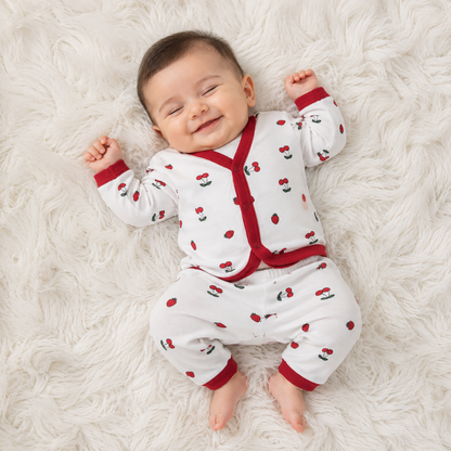Premium Baby 2-Piece Baby Outfit Set – Red Cherry