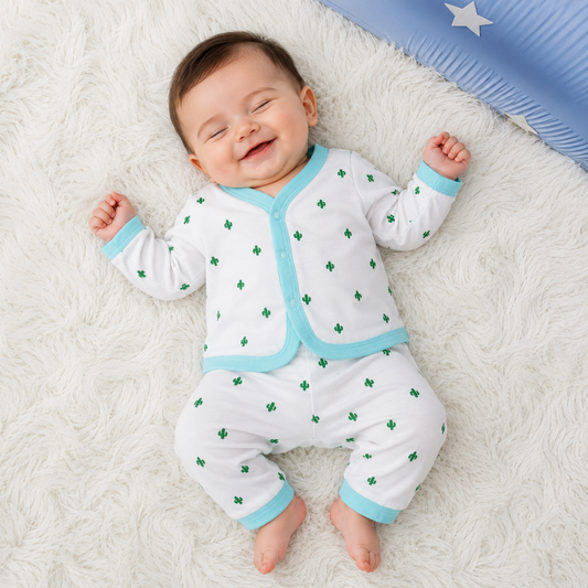 Premium Baby 2-Piece Baby Outfit Set – Green Cactus