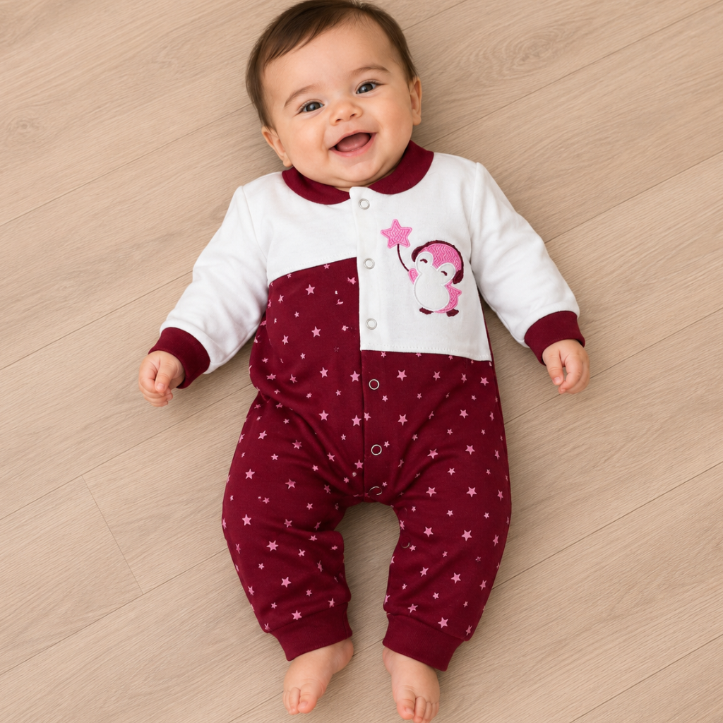 Premium Baby Romper - Little Star Theme | Berry Wine