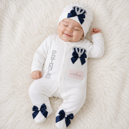 Turkish-Style Baby Gift Set – Navy Blue Little Prince Edition (5 Pieces)
