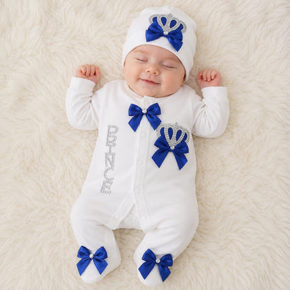 Turkish-Style Baby Gift Set – Royal Blue Little Prince Edition (5 Pieces)