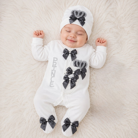 Turkish Style 5-Piece Baby Gift Set  - "Prince" | Shiny Black