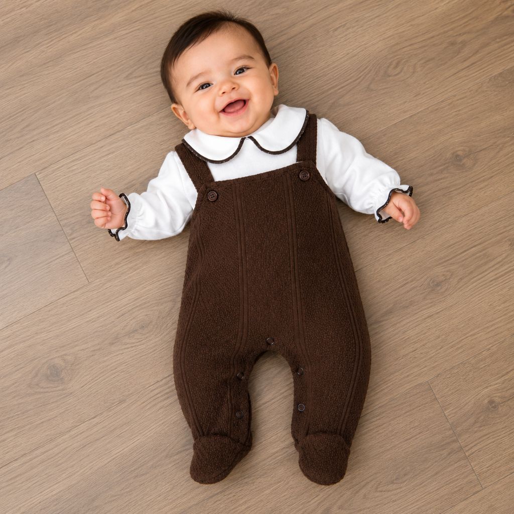 Baby 2-Piece Romper Set - Ivory White