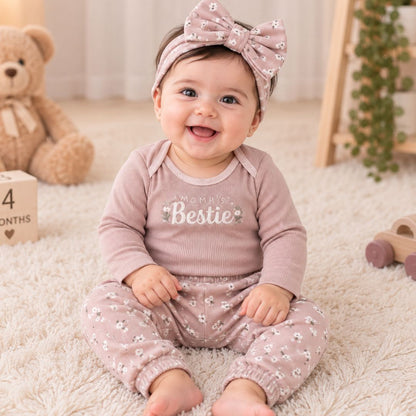 Premium Baby Full-Sleeve Bodysuit 3-Piece Set - Bestie