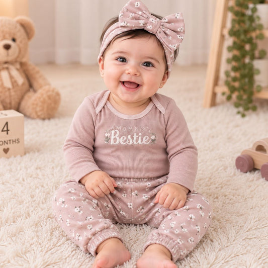 Premium Baby Full-Sleeve Bodysuit 3-Piece Set - Bestie