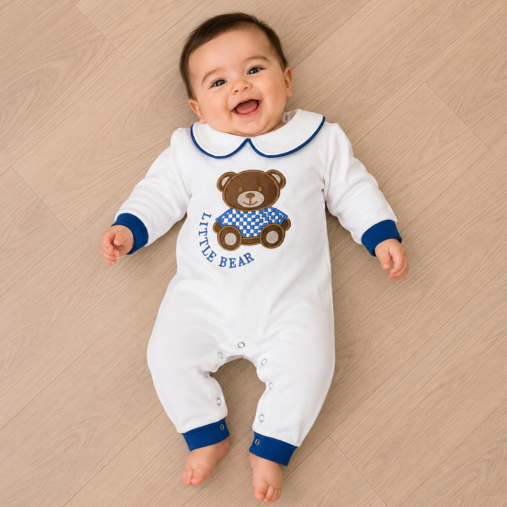 Premium Baby Romper - Baby Bear Theme | Blue