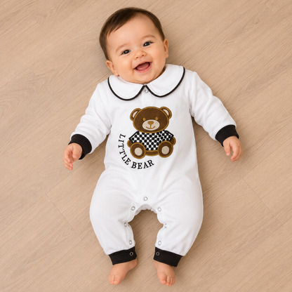 Premium Baby Romper - Baby Bear Theme | Brown