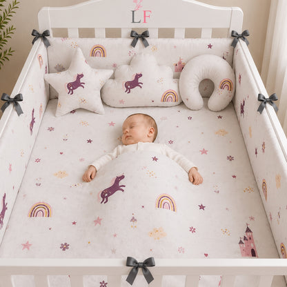 Premium Baby Cot Bedding Set - Unicorn