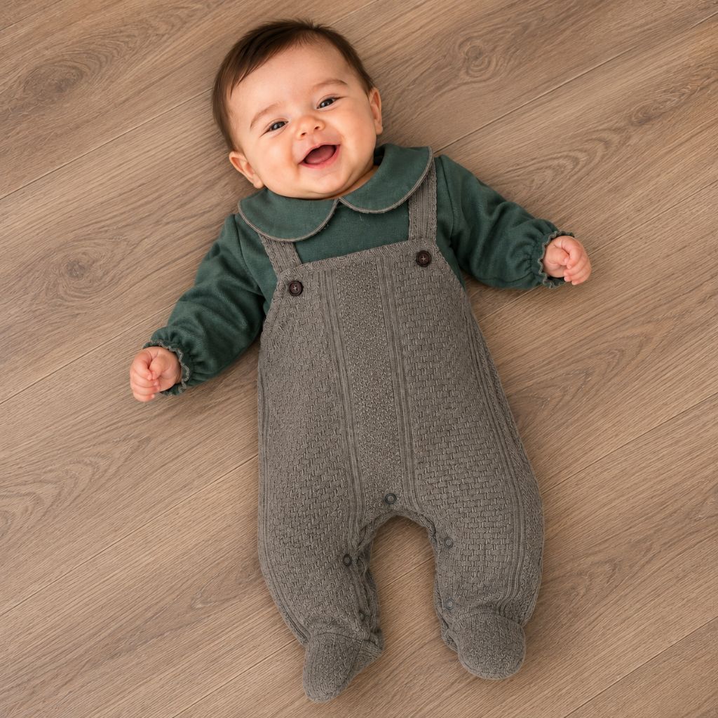 Baby 2-Piece Romper Set - Sage Green