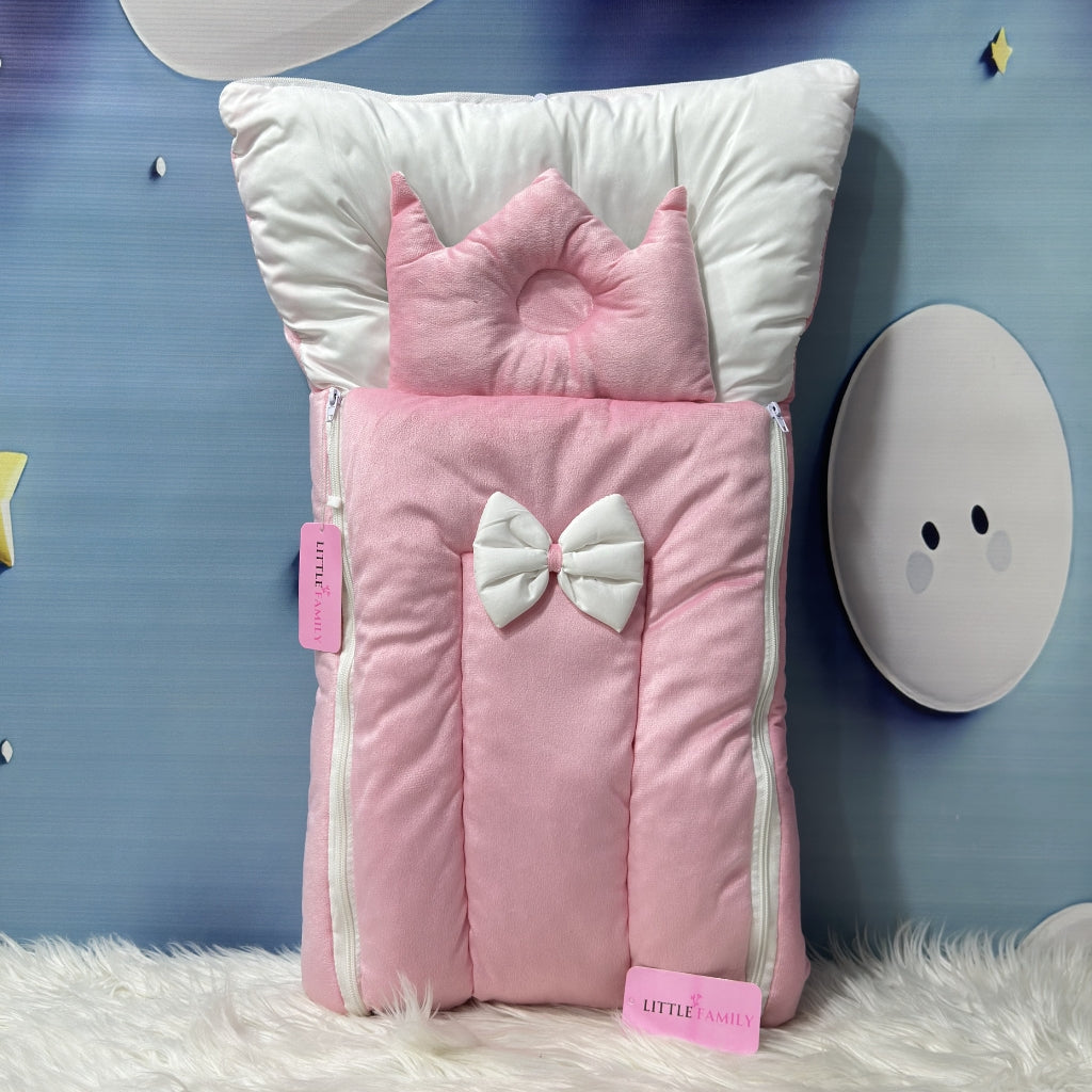 Velvet Baby Carry Nest - Baby Pink