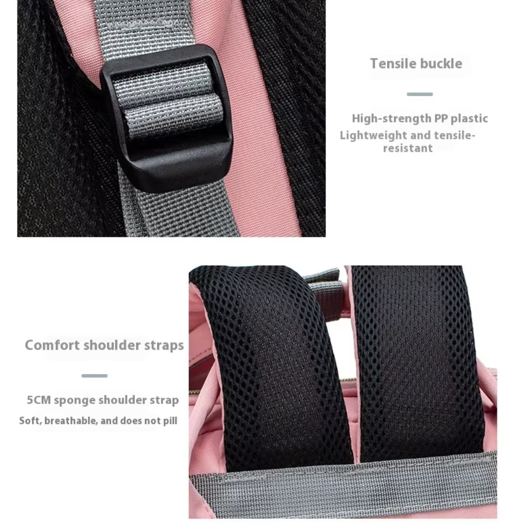 Baby Bag & Convertible (Portable Cot, & Changing Mat) - Dusty Rose-Grey