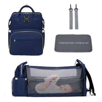 Baby Bag & Convertible (Portable Cot, & Changing Mat) - Navy Blue