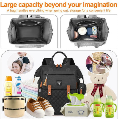 Multi-Function Baby Bag, Portable Cot & Changing Mat - Black
