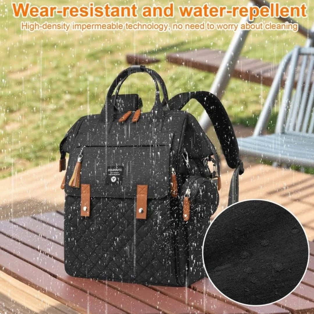Multi-Function Baby Bag, Portable Cot & Changing Mat - Black