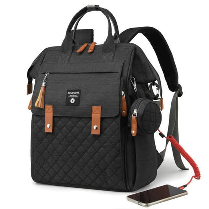Multi-Function Baby Bag, Portable Cot & Changing Mat - Black