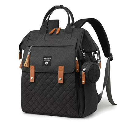 Multi-Function Baby Bag, Portable Cot & Changing Mat - Black