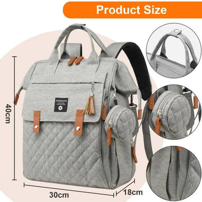 Multi-Function Baby Bag, Portable Cot & Changing Mat - Light Grey