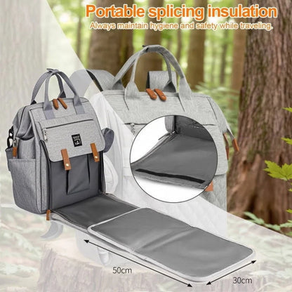 Multi-Function Baby Bag, Portable Cot & Changing Mat - Light Grey