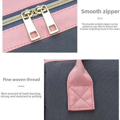 Baby Bag & Convertible (Portable Cot, & Changing Mat) - Dusty Rose-Grey