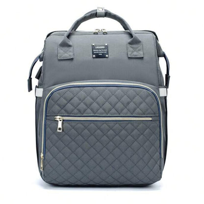 Baby Bag & Convertible (Portable Cot, & Changing Mat) - Ash Grey