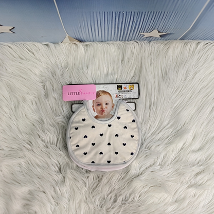 Pack of 3 Baby Bibs Set - Heart