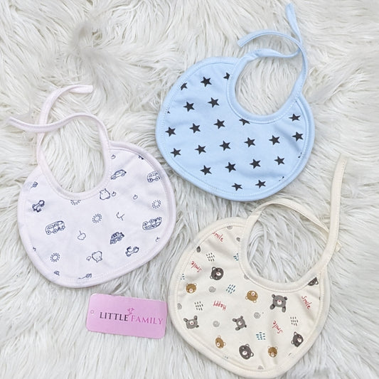 Pack of 3 Baby Bibs Set - Blue Twinkle Stars Prints