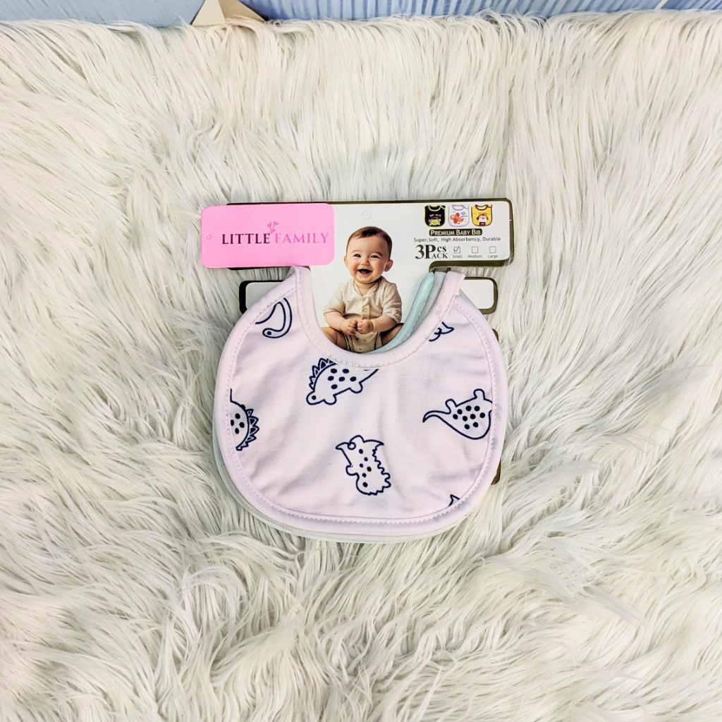 Pack of 3 Baby Bibs Set - Dino