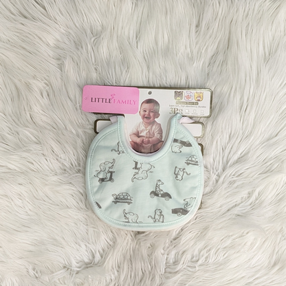 Pack of 3 Baby Bibs Set - Dino Wheels