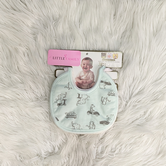 Pack of 3 Baby Bibs Set - Dino Wheels
