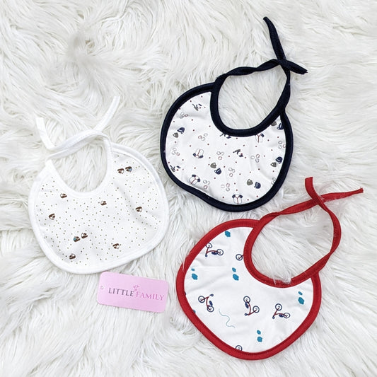 Pack of 3 Baby Bibs Set - Arctic Bubbles Prints | Navy Blue
