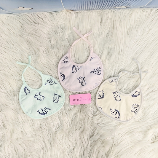 Pack of 3 Baby Bibs Set - Dino