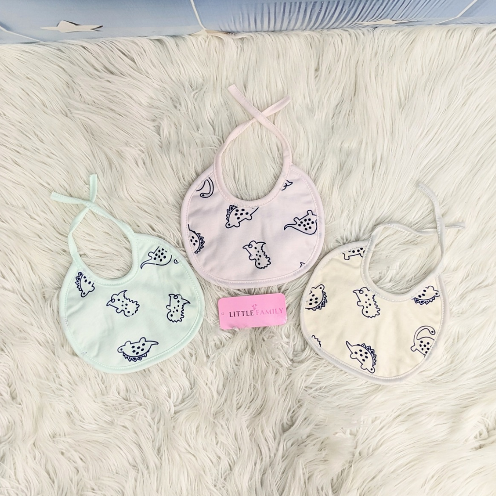 Pack of 3 Baby Bibs Set - Dino Wheels
