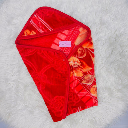 Premium Hooded Baby Blanket & Swaddle Wrap – Ruby Red