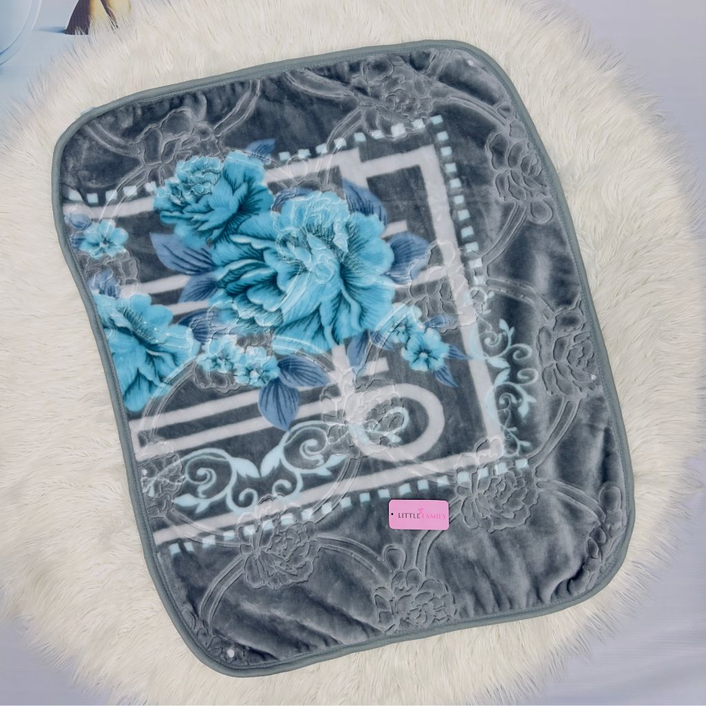 Premium Hooded Baby Blanket & Swaddle Wrap – Blue Grey