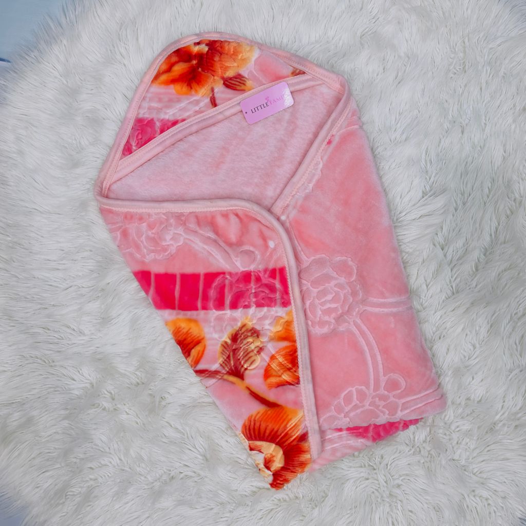 Premium Hooded Baby Blanket & Swaddle Wrap – Soft Pink