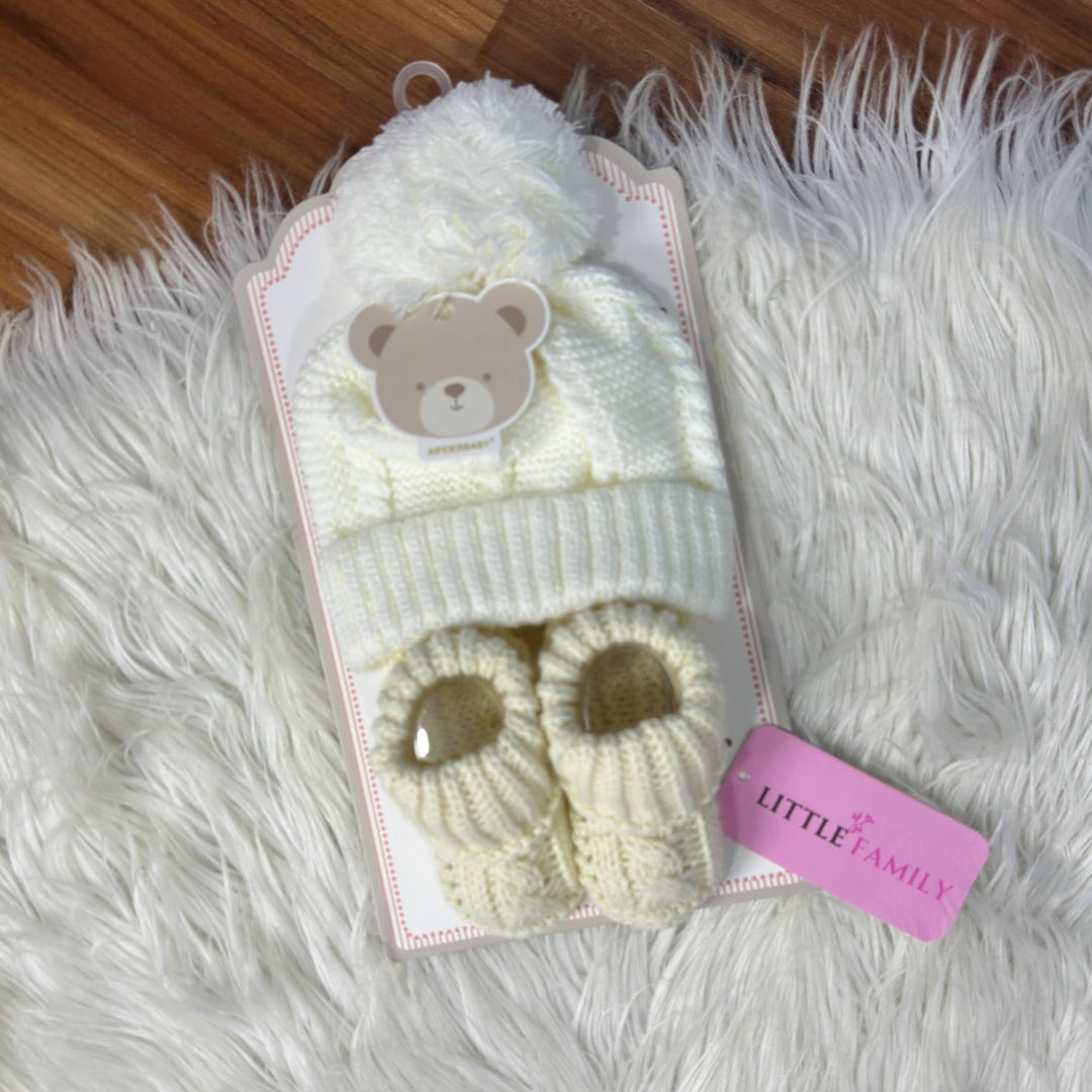 Winter Baby Cap & Booties Set
