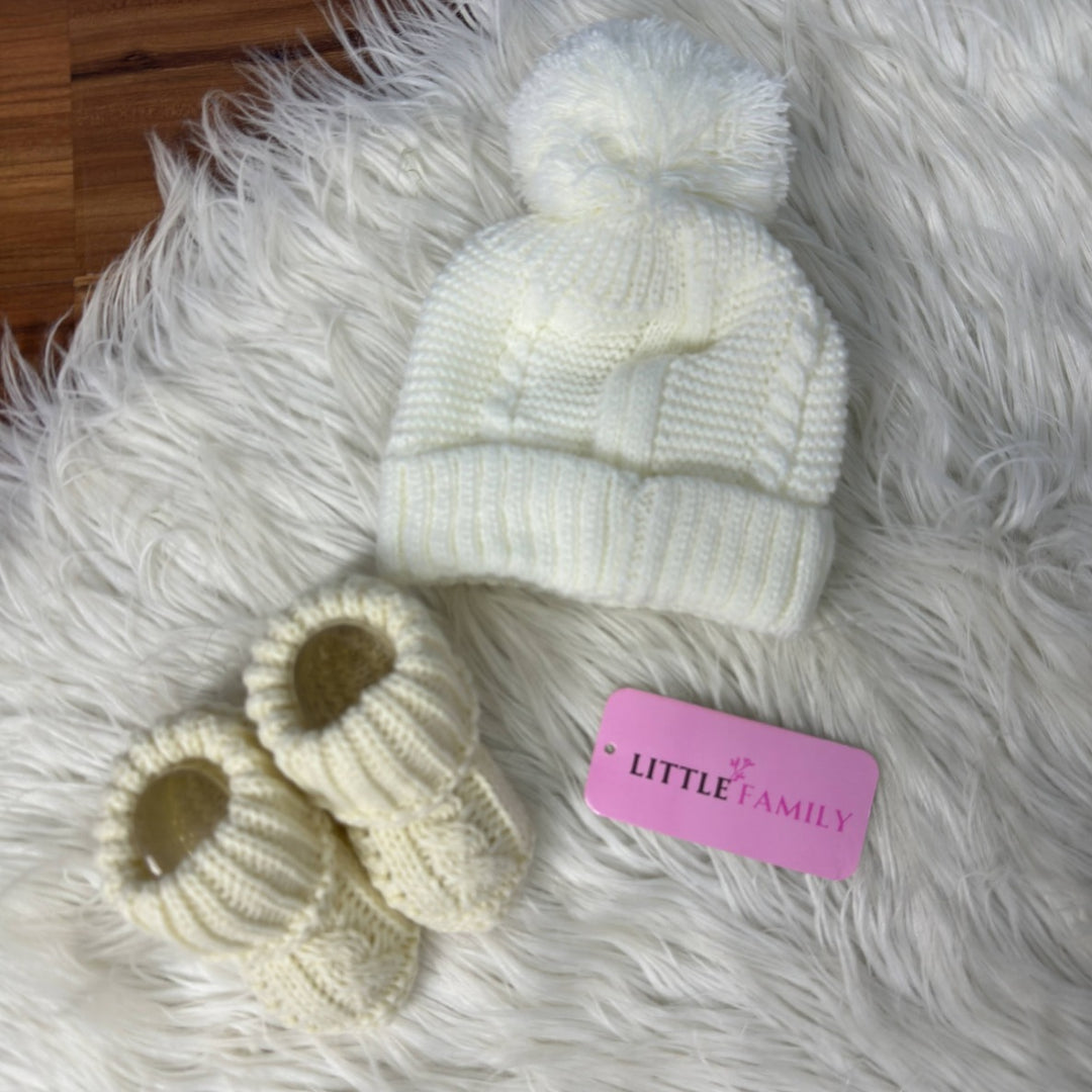 Winter Baby Cap & Booties Set