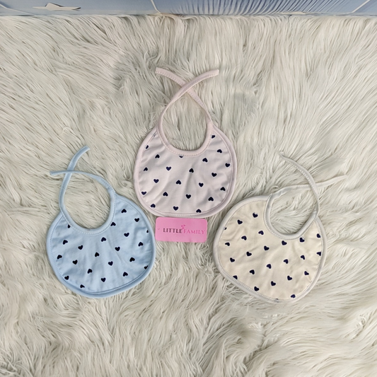 Pack of 3 Baby Bibs Set - Heart