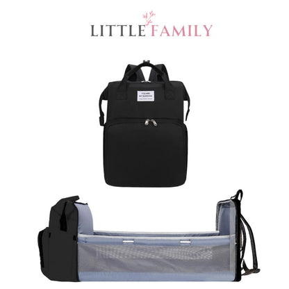 Baby Bag & Convertible Travel Bed (Backpack, Mattress, Hook Belts)