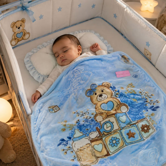 Premium Baby Blanket | "Teddy Bear" Edition –  Sky Blue