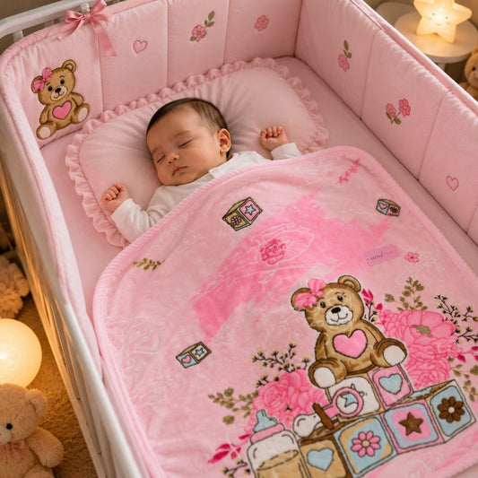 Premium Baby Blanket | "Teddy Bear" Edition – Pink