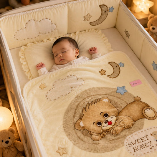 Premium Baby Blanket | "Honey Bear" Edition –  Soft Cream