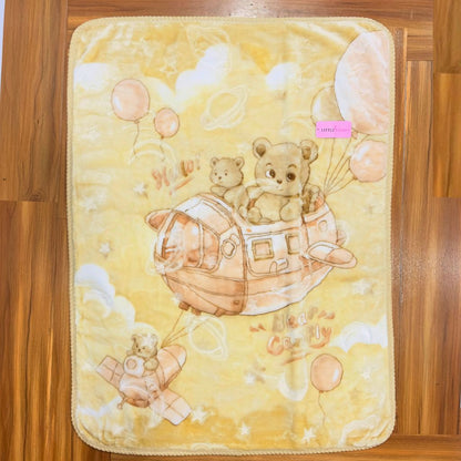 Premium Baby Blanket | "Teddy Sky Adventure" –  Golden Honey