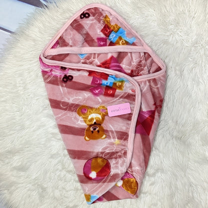 Premium Hooded Baby Blanket & Swaddle Wrap – Dusty Pink