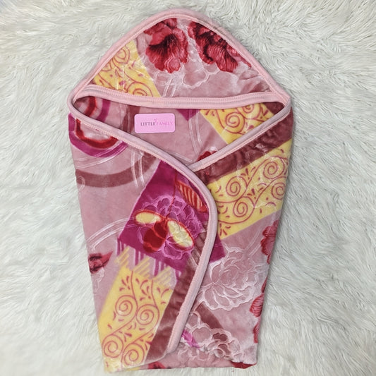 Premium Hooded Baby Blanket & Swaddle Wrap – Blush Pink
