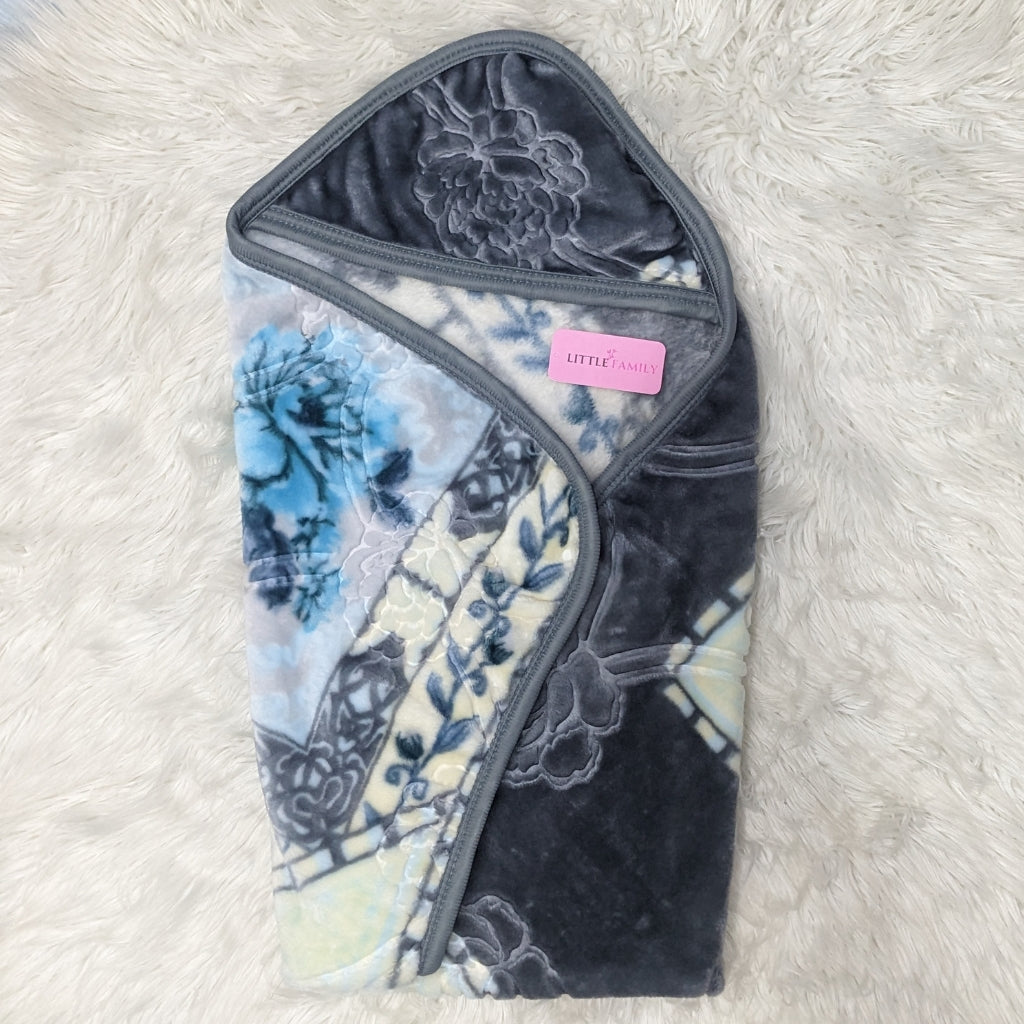 Premium Hooded Baby Blanket & Swaddle Wrap – Grey